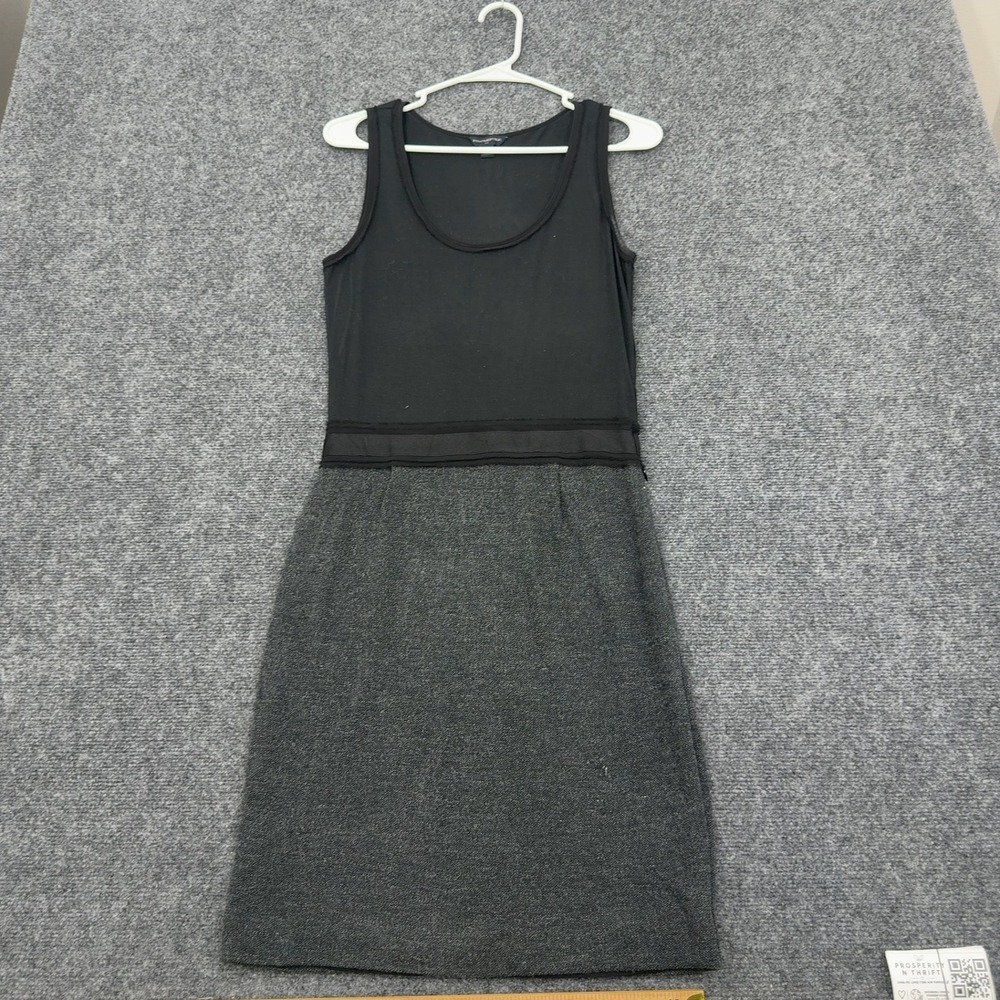 Banana Republic Dress Womens 0 Black‎ Grey Wool Blend Sleeveless Sheath Career
